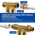 SimPure 100/500 Micron Spin Down Sediment Filter, Reusable Whole House Sediment Water Filter, Pre-Filtration System for City/Well Water, 1" MNPT + 3/4" FNPT + 3/4" MNPT, BPA Free