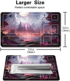 MTG Playmat Size 24x14in Free Storage Bags Non-Slip Backing Printing, Ideal for Card Game Enthusiasts TCG Playmat (with Zone,City of Destruction)