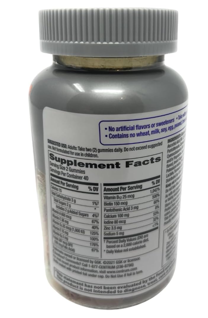 Multigummies Supplements, Gummy Vitamins for Women Silver 50 Plus Multivitamin, with Vitamin D, B6 & B12, Vitamins and Supplements, Gummies Fruit Flavor, 80 Count Gummies (Women 50+, 80ct) (80)