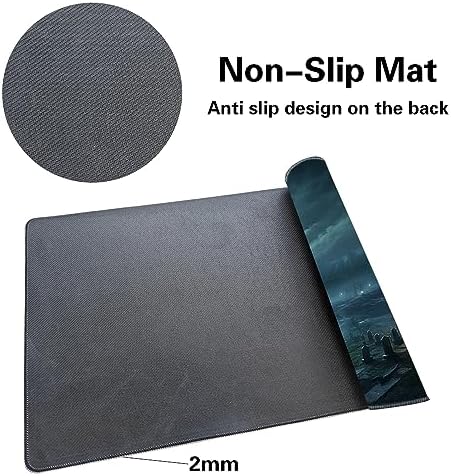 MTG Playmat Size 24x14in Free Storage Bags Non-Slip Backing, Ideal for Card Game Enthusiasts TCG Playmat (A Spooky Place-No Deck)