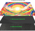 MTG Playmat Magic Card Playmat Game Mat,TCG & CCG Card Games Mat with Free Storage Bags Size 24 x 14 Inches (No with Zones,Sun3)