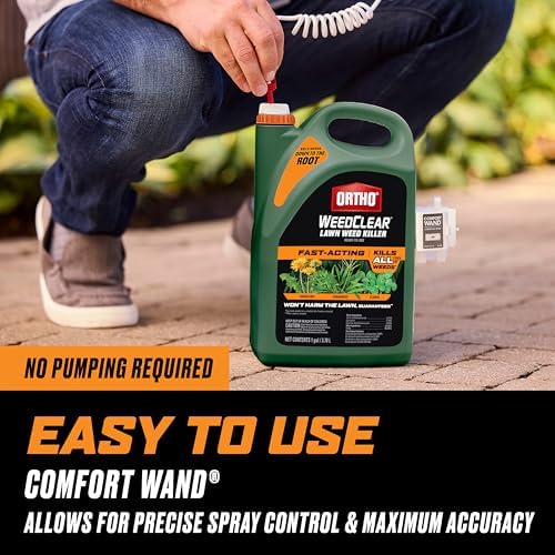 Ortho WeedClear Lawn Weed Killer Ready-to-Use with Comfort Wand, Kills Crabgrass, Dandelion and Clover, 1 gal.