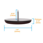 Furniture Glides Sliders-Furnigear PTFE (Teflon) Chair Leg Movers Sliders for Carpet Surface - Move Your Furniture Easy & Safely - Best Floor Protector (7/8" Nail, Brown-24 Pack, not for Wood Floors)