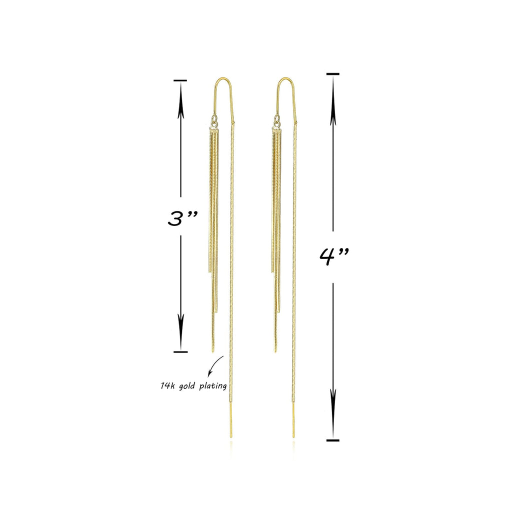 JA.S.JR Threader Dangle Earrings Long Tassel Earrings Gold Earrings for Women