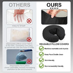 24 Pcs Face Cradle Covers for Massage Table Microfiber Reusable Soft Thicker Massage Table Head Rest Covers Bulk Oil Proof Headrest Cradle Sheets for Spa Beauty Salons (Black)