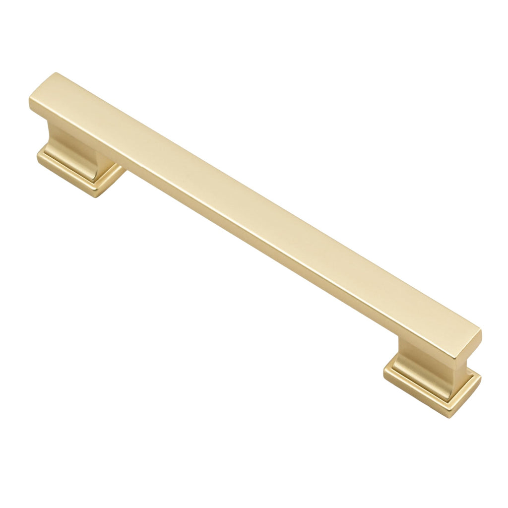 Alzassbg 10 Pack Brushed Gold Cabinet Pulls, 5 Inch(128mm) Hole Centers Kitchen Cabinet Handles for Cabinets and Drawers AL3061MGP