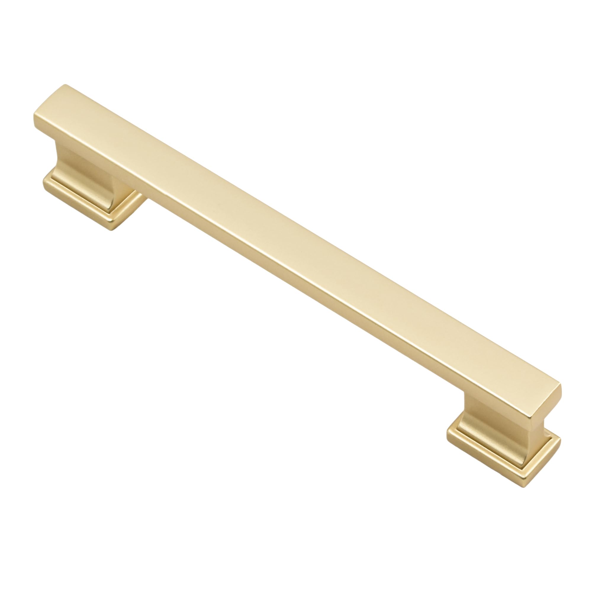 Alzassbg 10 Pack Brushed Gold Cabinet Pulls, 5 Inch(128mm) Hole Centers Kitchen Cabinet Handles for Cabinets and Drawers AL3061MGP