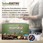Healthwise French Vanilla Decaf Low Acid Coffee K-Cups - Swiss Water Process - Acid Reflux, Heartburn, Gastro Issues - Healthier Coffee For Sensitive Stomachs - Available In 4 Different Flavors - 12