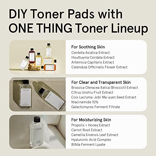 ONE THING Unbleached Cotton Pads | DIY Dry Toner Pads, Large Size Exfoliating Soft Lightweight Face Rounds | Daily Travel Size Refill No Lint Double Sided | Korean Skin Care (120 Refill Pads)