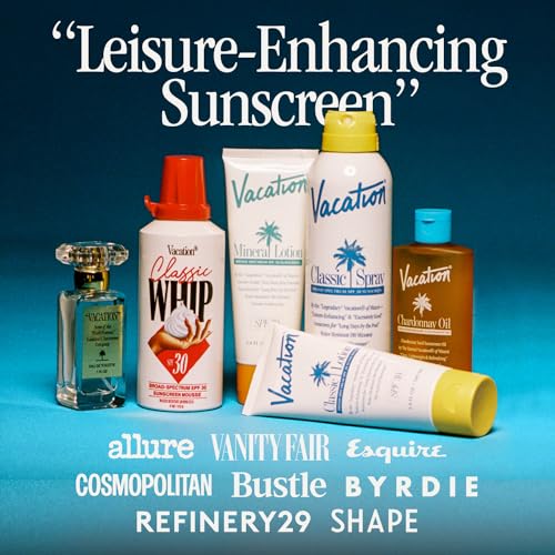 Vacation Classic Whip SPF 30 & Air Freshener Bundle, Whipped Sunscreen Mousse, Water-Resistant, Hydrating, "Lighter-Than-Air" Feel, Dermatologist-Tested, Vegan, 4 Oz.