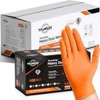 TitanFlex Heavy Duty Nitrile Gloves, 6 Mil Orange Raised Diamond Texture, Mechanic Disposable Gloves Latex Free Powder Free