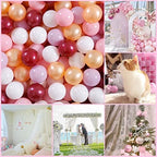 GOGOSO Ball Pit Balls for Toddler, Baby Plastic Playballs Kids Soft Pastel Pelotas Non-Toxic BPA-Free,Pink+Gold+White+red+Purple,100 Balls