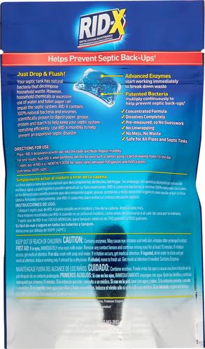 Rid-X Septic Tank Treatment Enzymes,3 Month Supply Septi-Pacs,3.2oz,(Pack of 2)