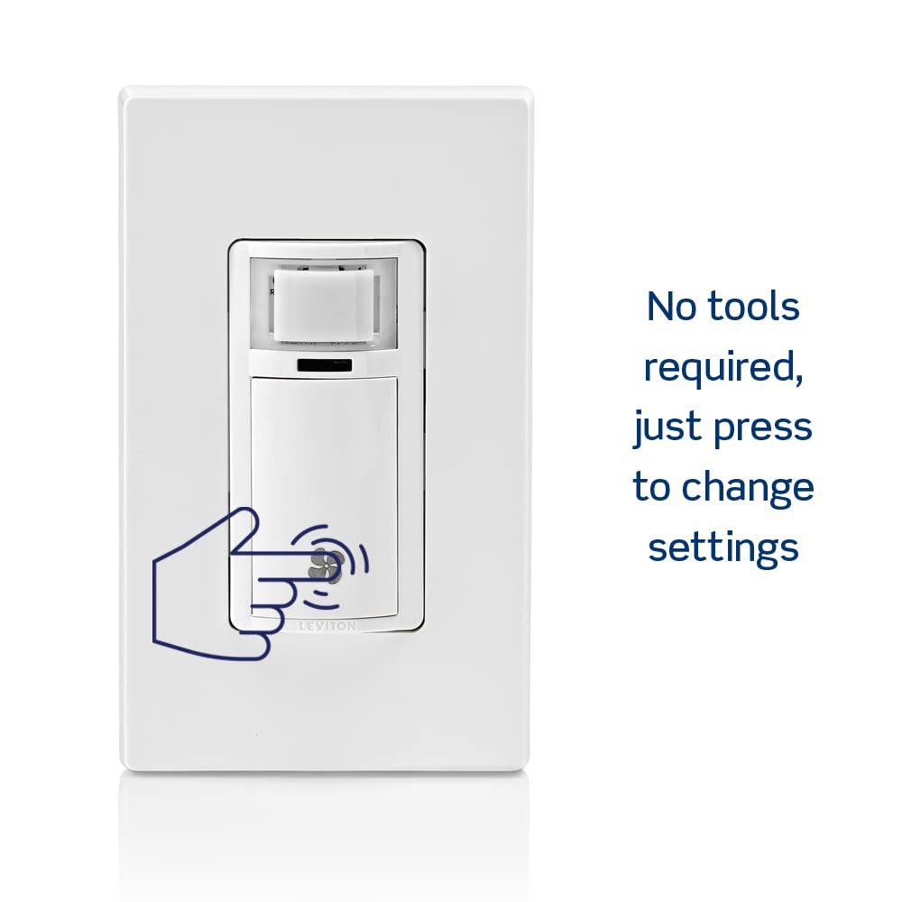 Leviton Humidity Sensor Switch for Bathroom Exhaust Fan, Automate Ventilation, Air Circulation, Moisture Control, ¼ HP, Single Pole, DHS05-1LI, Ivory