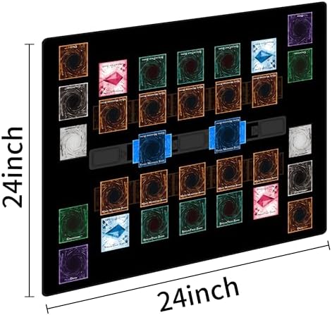 Stitched for Yugioh Playmat, 2-Player, Master Rule Duel Field Zones, Large Card Game Mat, Original Art Designs & Accessories (Basic3)