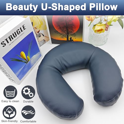 HOINCO Massage Face Cradle Cushion，Universal Headrest Face Rest Neck Head Cushion for Massage Chairs Spa Bed.(Dark Blue)