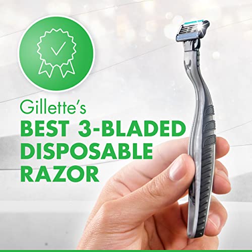 Gillette Mach3 Sensitive Razors for Men, Men’s Disposable Razors, Pivoting Head for Close and Comfortable Shave, 7 Count