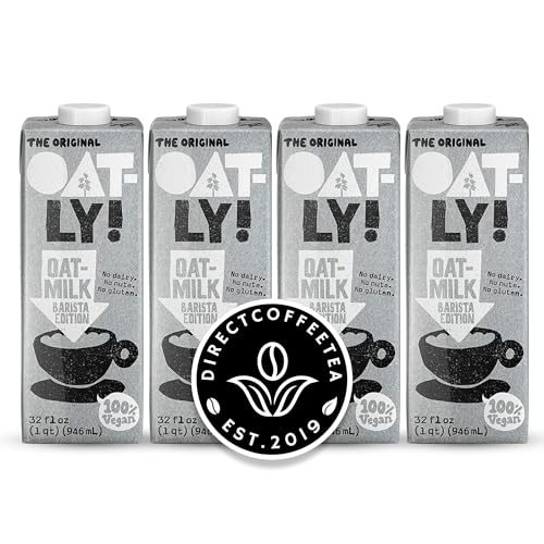 Direct Coffee Tea Est 2019 Oat Milk Value Bundle – Barista Edition, 4-Pack Non-Dairy Creamer for Coffee, Vegan, Dairy-Free & Gluten-Free, Includes Brand Sticker