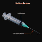 10 Pack 5ml/cc Disposable Luer Lock Lab Syringes with 21Ga 1.5 Inch Needle