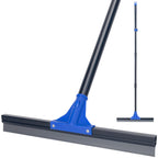 Floor Squeegee with Telescopic Long Handle 59'', Heavy Duty 18" Rubber Wiper Broom for Concrete, Bathroom Tile, Garage, Deck