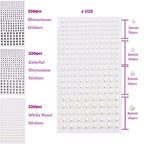 NOOEPC 660Pcs Face Gems Hair Gems, Self-Adhesive Face Jewels Eye Jewels Rhinestones 3/4/5/6 mm DIY Face Gems Stick on, Hair Body Rhinestones Gems Crystals Pearls for Face Eyes Makeup Body, Crafts