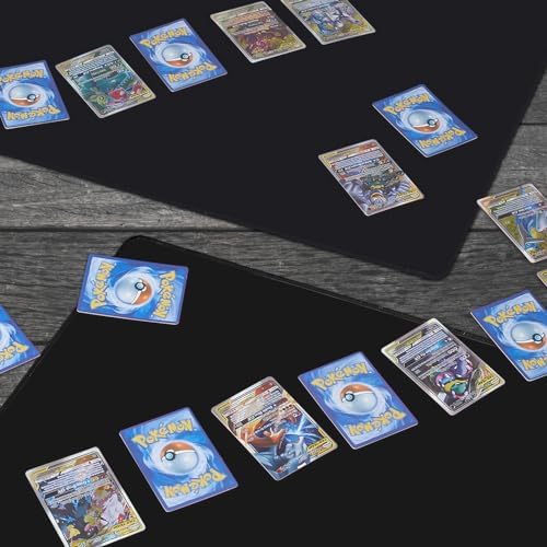 MTG Playmat for TCG Card Playing Game - 2Pcs Black Stitched Play Mat with Tube for Cards Gameplay, MTG, Yugioh, Magic The Gathering (24 x 14 inch)