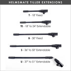 Ironwood Pacific HelmsMate Tiller Extension Handle TE | 18"-24" Extendable w/Extra Sleeve