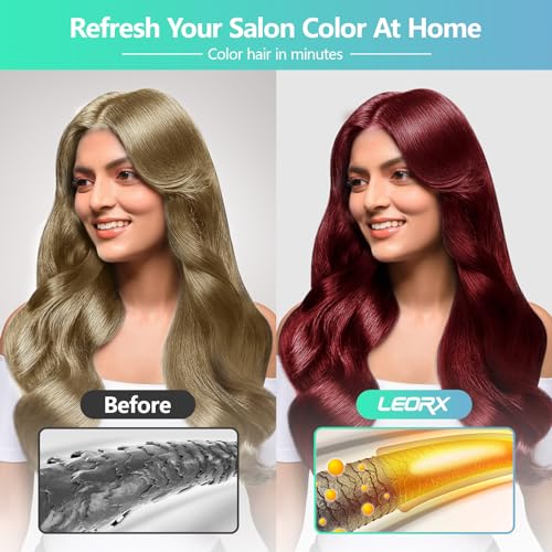 leorx Hair Dye shampoo, 3 In 1 Deep Wine Red Color Shampoo Hair Dye For Refresh Hair Instant Herbal Coloring Shampoo For Women&Men - Tintes Para El Cabello Profesional