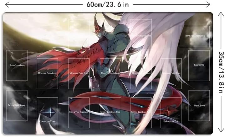 New Playmat Elemental Hero Flame Wingman TCG CCG Card Game Mat with Zones+ Free Bag (ZD014-438-A)