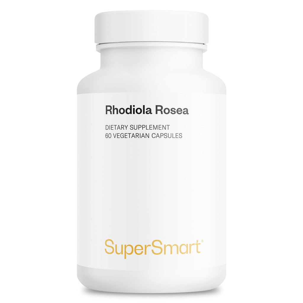 Supersmart Rhodiola Rosea 600mg per Day (Patented & High Strength) - Rhodiolife Rhodiola Supplement - Wild-Crafted - Rosavins 5%, Salidroside 1.8% | Non-GMO & Gluten Free - 60 Vegetarian Capsules