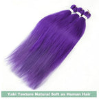 Purple Braiding Hair Pre stretched 30 Inch 3 Packs Pre-stretched Braiding Hair EZ Braid Yaki Texture Synthetic Hair Extensions for Crochet Box Braids