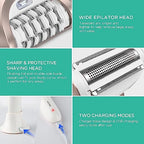 VOYOR Epilator for Women, 3 in 1 Epilator Hair Removal for Women, Epilators Hair Remover for Leg Arm with 30 Tweezers, Rechargeable & Cordless Electric Lady Shaver & Trimmer BM300 (Champagne Gold)
