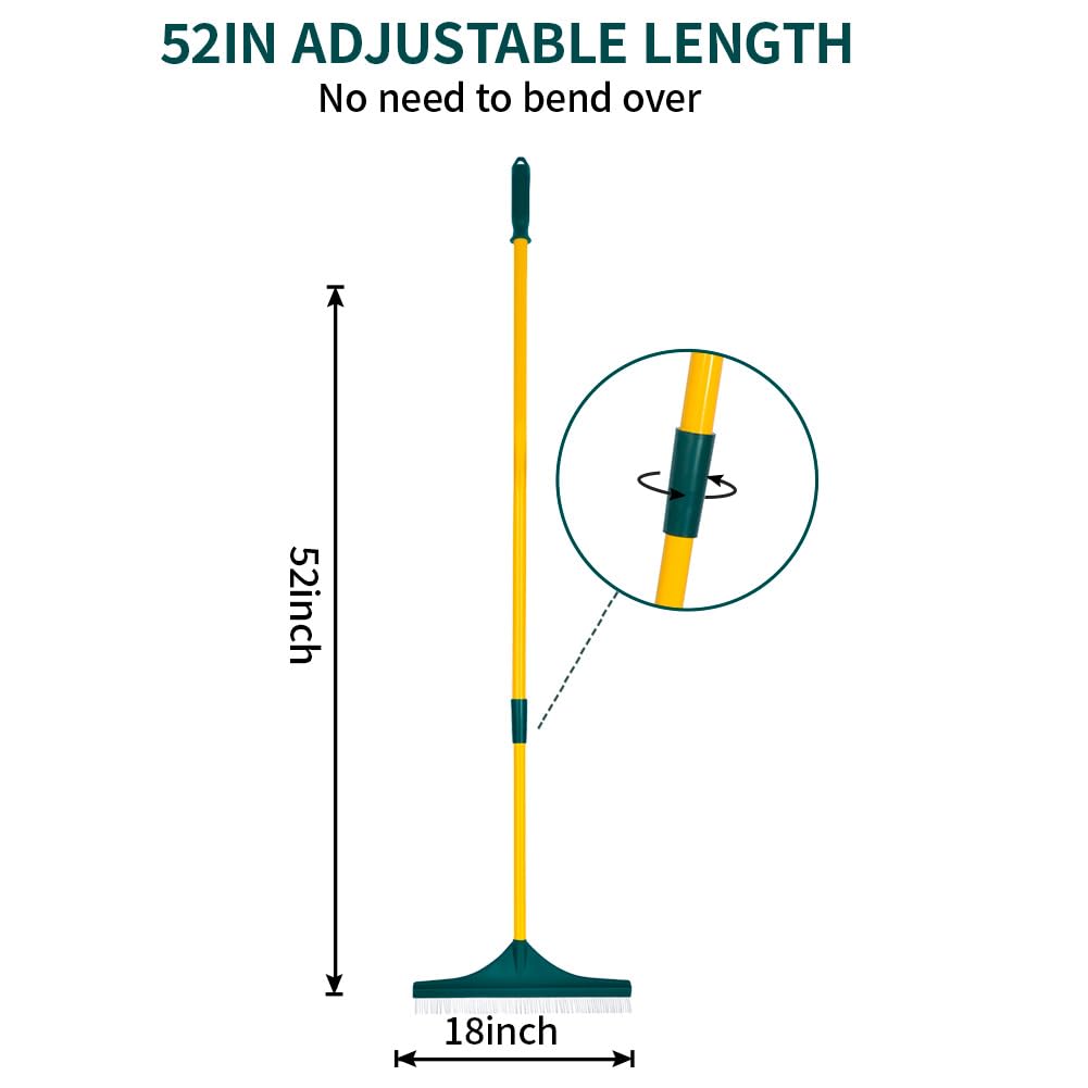 Artificial Turf Rake, Leaf Rake, Carpet Rake, - 2026 New 3-in-1 Garden Rakes with Adjustable 32 to 50 Inches Handle Steel for Artificial Fake Grass Lawn Leaf Removal, Pet Hair Removal