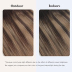 Sassina Invisible Wire Hair Extensions Real Human Hair with Transparent Wire Adjustable Size Secure Clips Natural Straight Secret Miracle Hairpiece, Balayage 2-6 20 Inch 100 Gram
