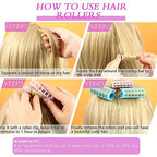 30 Pieces Plastic Hair Rollers - Self-Grip Curlers in 5 Sizes, No Heat Required for DIY Hair Styling and Salon Use
