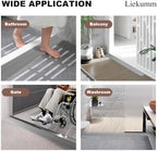 LIEKUMM 3/4" Rise PVC Threshold Ramp for Doorways, 1700 Lbs Capacity, Self-Adhesive Transition Ramp for Wheelchairs, Strollers, and Scooters, Cuttable, Grey