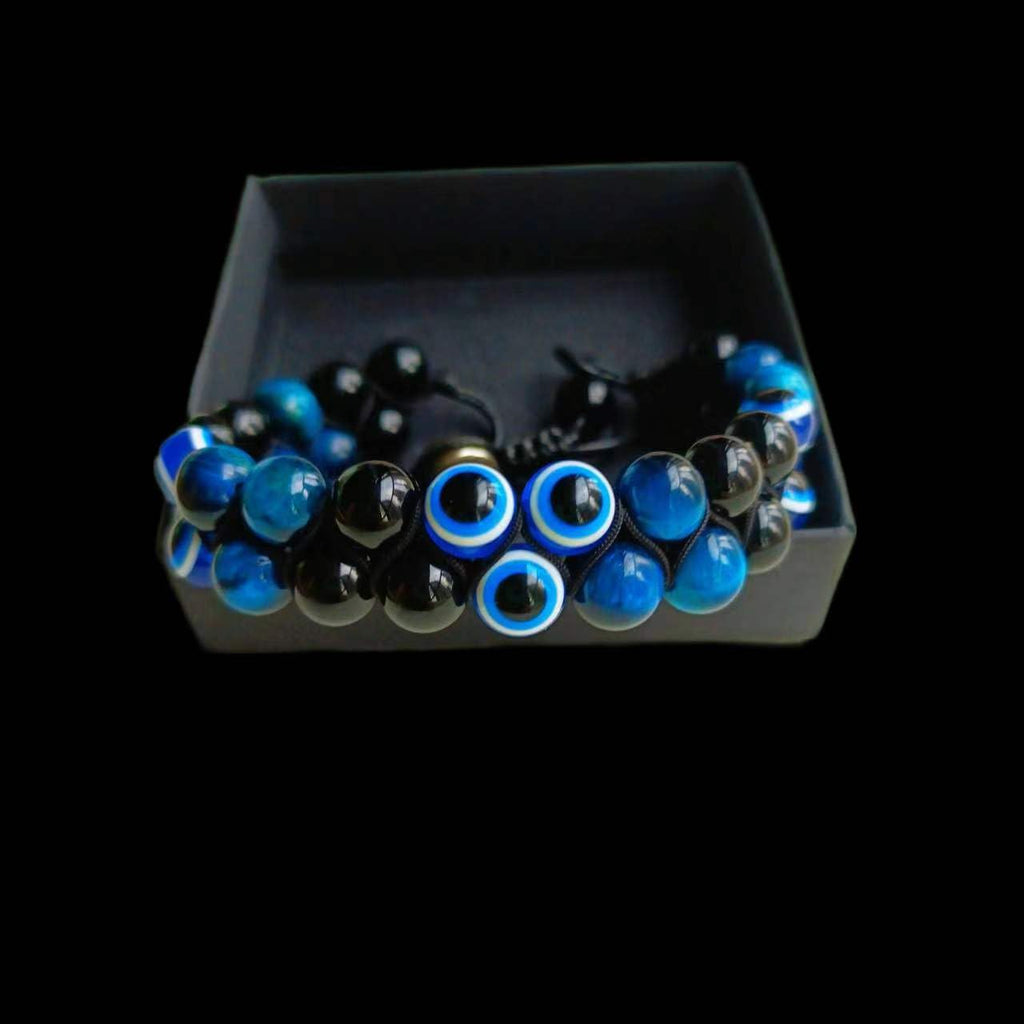 chyuuie Evil Eye Bracelets for Men Women - Triple Protection Bracelet