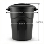 20 Gallon Heavy Duty Trash Can with Secure Click-Lock Lid – Durable All-Weather Plastic Garbage Bin for Outdoor Patio, Garage, Kitchen & Commercial Use – Black Utility Container