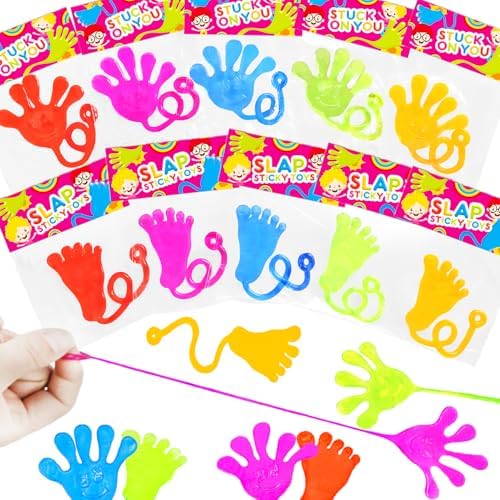 Bulk Party Favors Goody Bag Stuffers for Kids (200 PCS), Halloween Large Sticky Hands & Feet Pinata for Toddlers, Preschool Toys Gifts Non Candy Treats Prizes Supplies Giveaways Handout for Boys Girls