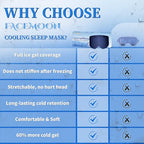 Cooling Gel Eye Mask Sleep - Puffy Eyes,Dark Circles,Migraine Relief, FSA HSA Eligible, FACEMOON Reusable Sleep Mask for Hot & Ice Cold Compress,Long-Lasting Comfort for Dry Eyes,Eye Strain(Blue)