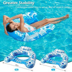 Jasonwell Inflatable Pool Float Chair - Pool Floaties Floating Pool Chair Lounge Floats for Swimming Pool Water Chair Pool Lounger with Cup Holder Pool Toy Party Floaty Adults XL