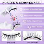 B&Qaugen Magnetic Eyelashes with Applicator Lashes Reusable Glue-Free Natural Look Cluster Kit Easy to Wear and Remove（M02）