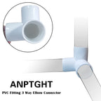 ANPTGHT 1-1/2" 90 Degree PVC Elbow Fitting, Furniture Grade 2 Way Right Angle Elbow Side Outlet PVC Corner Fittings for DIY Building Furniture Greenhouse Shed Pipe Fittings Tent Connection(Pack of 8)