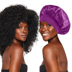 KEPUWAY 10 Pcs Bonnet, Superior Satin Bonnet with Elastic Wide Band, Silk Hair Bonnet for Sleeping Women Men curly Dreadlock Braid Hair