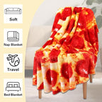 85in Pepperoni Pizza Blanket White Elephant Gifts for Adults Useful Sausage Throw Blankets Woemn Men Party Cool Stuff Novelty Gag Soft Fleece Wrap
