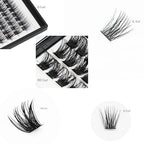 Mixed Size Kit with Applicator and Lash Bond & Seal 8-14mm/10-16mm/14-20mm Mix D Curl/DD Curl Makeup Cluster Grafting Eyelashes Individual Extension (8-14mm Mixed Lashes Kit)
