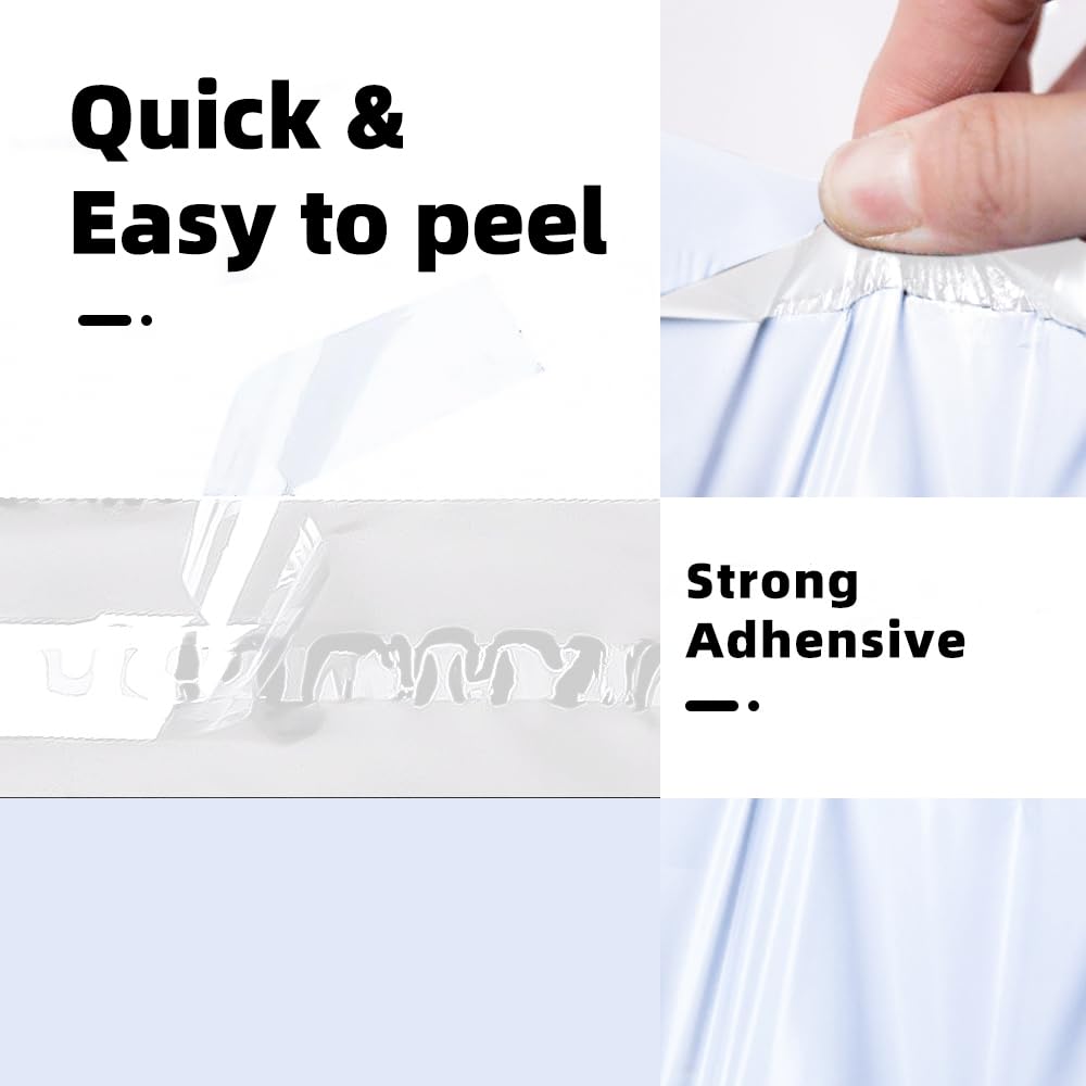 POLYSELLS Thank You Poly Mailers 12x15.5 inches 100 Pcs Waterproof Self-Sealing Shipping Bags with Handle for Clothing