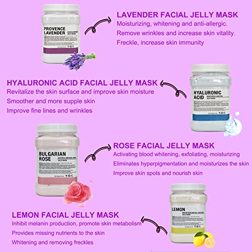 Jelly Mask Powder for Facial Professional Natural Gel Powder hydrojelly Mask Peel Off Face Masks SkinCare, Moisturizing & Hydrating 23 Fl Oz (Hyaluronic Acid) (Lavender)