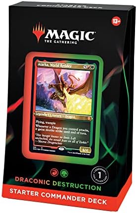 Magic: The Gathering Starter Commander Deck – Draconic Destruction (Red-Green) | Ready-to-Play Deck for Beginners and Fans | Ages 13+ | Collectible Card Games