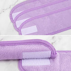 Whaline Spa Facial Headband 4 Packs Head Wrap Terry Cloth Headband Adjustable Stretch Towel for Bath, Makeup and Sport (Light Purple)